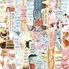 30 Marcapáginas de Dibujos Animados, Lindos Retro Simples Estilo Cuaderno de Notas Materiales Artísticos Creativos, Colección de Tarjetas Marcapáginas de Papel para Lectura