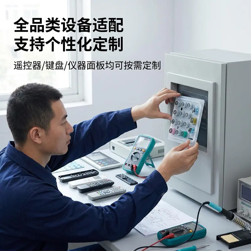 耐磨荧光硅胶按键喷PU防滑涂层印刷导电硅胶按键适用于遥控器1