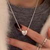 Collar de Amor Nicho Ins Estilo Corea del Sur Alta Gama Combinable Simple Forma de Corazón Cadena Clavícula para Mujer Estilo Frío Estilo Lujo Ligero