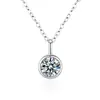 Collar de Plata Esterlina 925 con Moissanita para Mujer Lujo Accesible Nicho Clásico Colgante de Burbuja 1 Quilate Cadena Clavicular Venta Directa de Fábrica