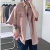 Camisa de manga corta para hombre para verano, estilo fino, estilo ins Hong Kong, corte holgado, talla grande, diseño único, top estampado de moda