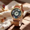 Popular Transfronterizo para Mujer Casual Correa de Cuero con Textura de Madera Esfera Digital Grande Reloj Rayado Retro Reloj para Estudiantes para Mujer