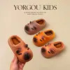 Pantuflas de Algodón de Invierno para Niños Capibara para Niños y Niñas, Calientes, Forradas de Felpa, Impermeables, Uso en Casa, Padre-Hijo, Zapatos Cerrados de Algodón para Bebé