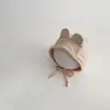 Chapéu de Bebê Coreano Qiunan Estilo Novo Ins Versátil Super Fofo Cadarço Bolinhas Orelha de Coelho Chapéu de Orelha para Bebê