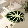 Alfombra Creativa para Sala de Estar con Hojas de Tortuga, Resistente a Manchas, Antideslizante, Felpudo Absorbente para Baño, Manta de Cabecera para Dormitorio, Felpudo para el Hogar