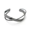 Pulseira Geométrica Aberta Irregular Cruzada de Metal Personalizada Moda Simples Europeia e Americana Pulseira Nova Atacado