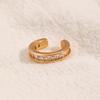 Brincos de zircônia japonesa e coreana, design banhado a ouro e cobre europeu e americano, clipe de orelha multicamadas, temperamento de nicho de vento frio