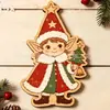 Ornaments de mesa de madeira de Natal de desenho animado retrô transfronteiriços pinguim urso boneco de neve decorações de mesa de sala de estar de feriado