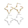 Pendientes colgantes huecos con diseño único de estrella de circón, diseño simple y personalizado estilo coreano, pendientes elegantes y de alta gama