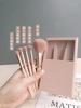 Novo conjunto de cinco pincéis de maquiagem portáteis com espelho, pincel para pó solto, pincel para corretivo, pincel para blush, mini estojo com espelho, pincel portátil para viagem