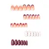 30 Piezas de Superventas Diarios Transfronterizos: Uñas Postizas Almond Ultra Cortas Lindas con Lunares y Diseño de Estrella, Manicura Francesa de Alta Gama al por Mayor