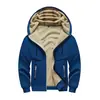 Cardigan con capucha de lana de cordero para hombre de talla europea transfronteriza, chaqueta cálida de invierno con capucha y forro polar para hombre