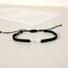 Pulseira de Casal Tecida à Mão Gato Concha Pulseira Fofa Namorada Avançada Luz de Luxo Design de Nicho Ajustável