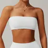 Sutiã Esportivo de Peça Única com Sensação de Pele Exposta Faixa Anti-exposição Camada Interna Camada Base Top Fitness Roupa de Yoga Justa