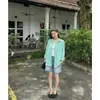 Foto real 2026 Primavera Novo Design Sense Camisa Manga Curta Feminina Primavera Novo Estilo Camisa Top Curto Gola Polo