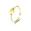 Anillos Pequeños Apilables con Puntos en Forma de Corazón de Superficie Espejada para Mujer, Plata de Ley 925 Electrochapada con Oro de 18 Quilates, Anillos Abiertos Lisos al por Mayor