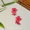 Pendientes de flores rojas estilo retro dulce con diseño de nicho, de alta calidad, estilo exquisito, pendientes de pétalos tridimensionales, joyería para las orejas.
