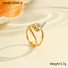 Novedades Transfronterizas Otoño e Invierno Anillo de Zirconia Incrustada de Acero Inoxidable Chapado en Oro de 18K Joyería de Mano Moderna y Exquisita Venta al por Mayor