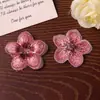 Estilo Nacional Retro Bordado Floral Flor de Cinco Pétalos DIY Cosido a Mano Flor Degradada Accesorio para el Cabello Parche para Ropa Material de Parche