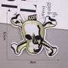 Gran Venta Procesamiento Calavera Bordado Pegatinas de Tela Estilo Punk Accesorios para Ropa Insignias Bordadas por Computadora Parches Pegatinas Accesorios de Joyería