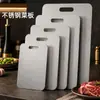 Tabla de cortar de acero inoxidable, de doble cara, para uso en cocina, resistente al moho, adecuada para picar verduras, uso comercial, amasar masa, cortar frutas y extender masa.