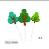Adorno para Pastel de Árbol del Bosque Tarjeta para Pastel de Árbol de Navidad Adorno de Hierba Artificial Manzano Decorativo Adorno para Pastel de Árbol