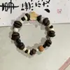 Pulseiras Feitas à Mão com Grãos de Café Reais para Mulheres, Pulseiras Fofas de Desenho Animado, Personalidade Simples, Joias de Mão Criativas Únicas Atacado
