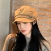 Outono e inverno novo vintage cor sólida octogonal chapéu mulheres ao ar livre de viagem estilo coreano pato língua chapéu simples pintor chapéu na moda