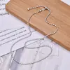 Colar Elástico Estilo Coreano Prata de Lei S925 Gravado em Forma de S Corrente Básica Comprimento Ajustável Corrente da Clavícula 1.8mm