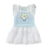 Falda de tirantes de encaje Verano Delgada Calada Girasol Perro y Gato Ropa Transpirable Ropa para Mascotas Vestido de Princesa