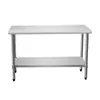 Mesa de trabajo de acero inoxidable con esquinas redondeadas, doble capa, mesa de operaciones engrosada, mesa de trabajo con esquinas redondeadas, mesa de tabla de cortar, mostrador de empaque