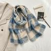 Bufanda retro de doble cara a cuadros de alta calidad para mujer, otoño e invierno 2024, nueva bufanda cálida y combinable para estudiantes, invierno