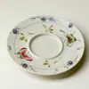 Porcelana Azul e Branca das Dinastias Tang e Song com Design de Orquídea Borboleta Pintada em Ouro Vermelho, Conjunto de Chá Cerâmico de Três Peças com Tigela com Tampa para Uso Doméstico