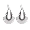 Pendientes de aleación huecos con forma de abanico de venta caliente transfronteriza para mujer, accesorios de péndulo de moda retro, fabricante mayorista
