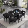 Mesa de comedor y silla de lujo con almacenamiento ligero y placa de roca, combinación de mesa de comedor moderna y sencilla para apartamento pequeño, mesa de comedor redonda pequeña para el hogar, mesa de comedor y silla