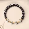 Pulseira Feminina de Obsidiana Imitação Fantasma Verde Estilo Taobao, Pulseira de Casal de Obsidiana Estilo Taobao Atacado
