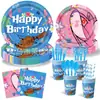 Amazon Nuevo Estilo Bordes Limpios Tema Stilla Fiesta de Cumpleaños Vajilla Desechable Mantel Servilletas Bandeja Decoraciones