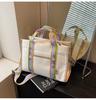 Bolsa Tote de Lona Transfronteiriça Nova de Grande Capacidade com Alça de Ombro Removível para Trabalho Casual Versátil Bolsa de Ombro Transversal