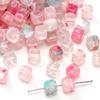 Cuentas Cuadradas Acrílicas Transparentes Bicolor de Alto Brillo de 6X6 mm Cuentas para Ensartar a Mano Cuentas Sueltas Accesorios de Joyería para Pulsera DIY