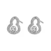 Pendientes de Calabaza Completamente Incrustados de Diamantes, Pendientes de Moneda de Cobre, Estilo Vintage de Mediados de Siglo, Tachuelas de Moneda de Cobre Huecas Simples