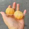 Ornamento de mão de jade afegão natural, cabo de nogueira estrela-lua, ornamento de bule de jade, selo leão Pixiu laranja de jade amarelo