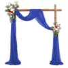 Decorações de Casamento Populares de Gaze Transfronteiriça para Arcos de Gramado ao Ar Livre, Cortinas de Arranjo de Casamento, Cortinas de Chiffon com Pérolas