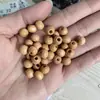 Materiais DIY, Diversas Contas de Madeira, Contas de Madeira em Formato de Oliva, Joias Artesanais, Acessórios de Contas Tubulares de Madeira Marrom