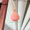 Pêssego Flor de Seda Dourada Jade Recheado com Pingente Fechadura Nuvem Auspiciosa Flor de Pêssego Recheada com Fivela de Paz Não Importa o Que Buda Guanyin Flor de Cerejeira Pingente de Jade