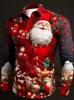 Camisa de manga larga con estampado 3D de dibujos animados de la serie navideña, para fiestas y atuendos de estilo personalizado