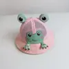 Sombrero de Bebé para Verano, Lindo Sombrero de Pescador de Rana para Bebé, Malla con Protección Solar, Parasol, Sombrero de Cubo para Niñas, Delgado y Transpirable