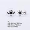 Acero titanio 316L chapado en oro cobre micro-incrustado circonio arete para cartílago de la oreja circón negro arete europeo y americano comercio exterior transfronterizo piercing arete para cartílago de la oreja