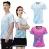 25 Novas Roupas de Badminton Jaquetas de Manga Curta Masculinas e Femininas Verão Estudantes Secagem Rápida Esportivas Manga Curta Roupas de Competição Compra em Grupo Impressão