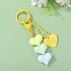 Macaron Colorido Resina Coração de Amor Pingente de Corrente Fofo Feminino Coração Mochila Bolsa Charme DIY Feito à Mão Miçangas Perler Chaveiro