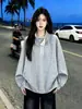 Sudadera de punto medio de manga larga, diseño moderno y único para mujer, nuevo estilo casual otoño/invierno 2026 ins